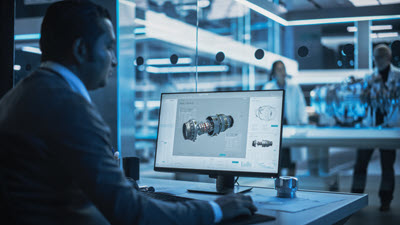 Team reviewing 3D model